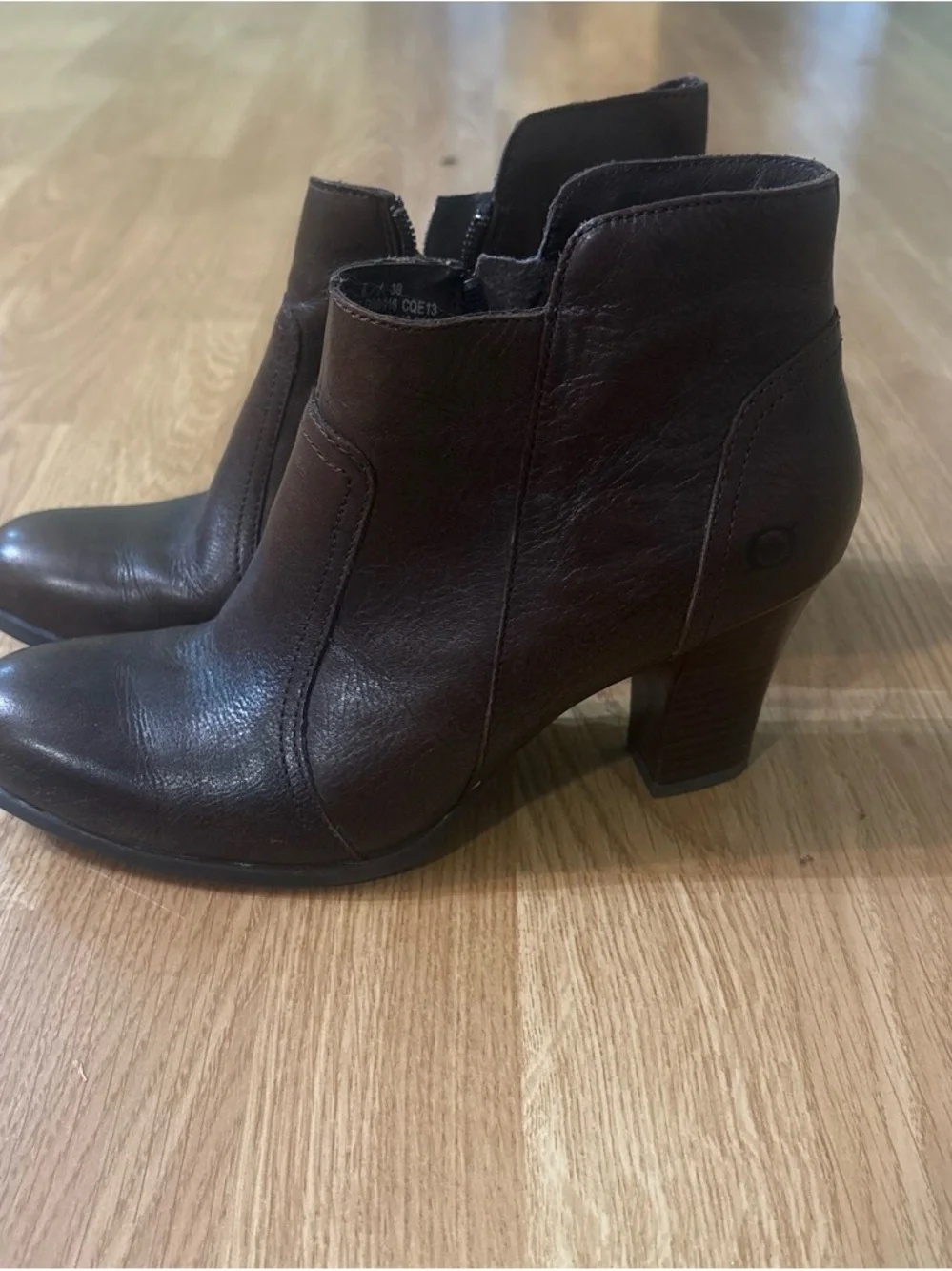 Born Dark Brown Leather Ankle Booties